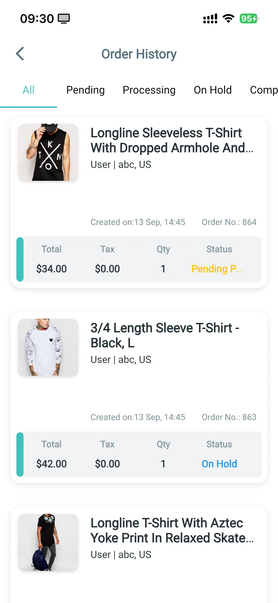 FluxStore — Order history — Order tracking & status built in