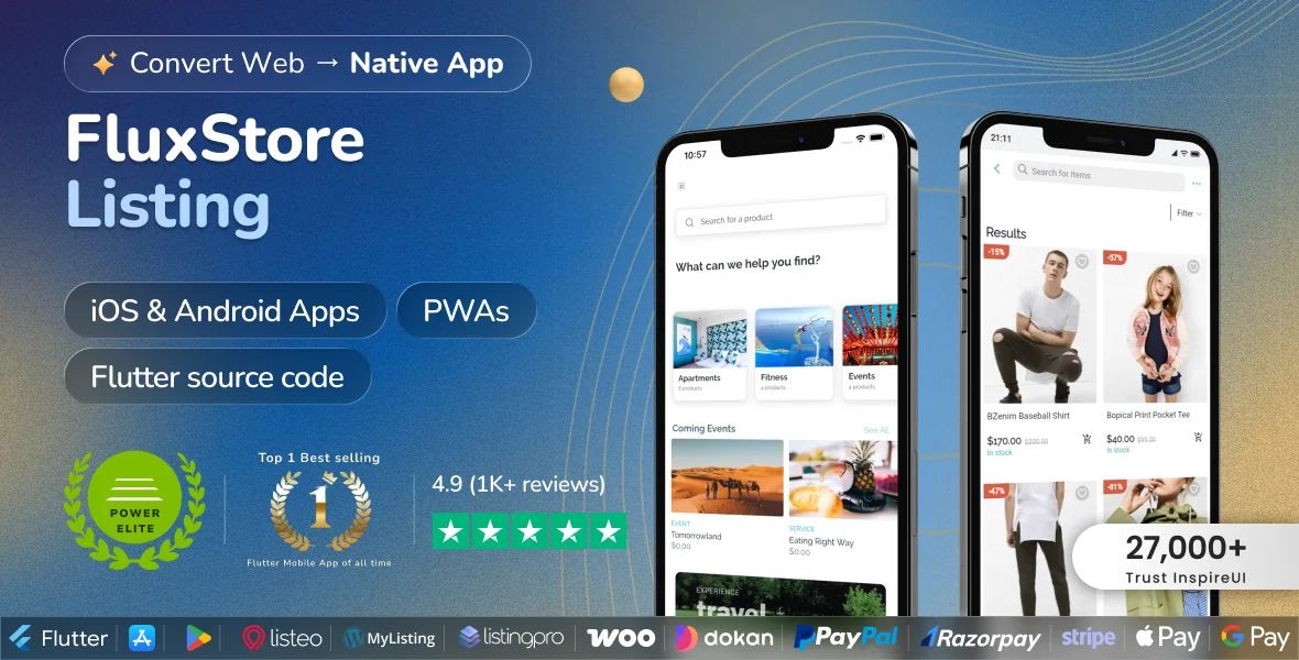 FluxStore Listing - The Best Directory WooCommerce app by Flutter
